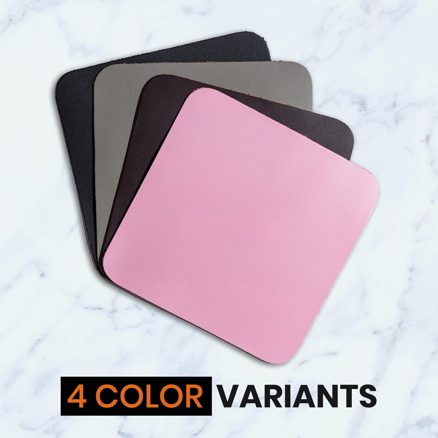 Pink Leather Mouse Pad (Genuine Leather), 9 X 9 Inch | Mouse Pads for Wireless Mouse | Cute Mouse Pad | Thick Mouse Pad | Leather Mouse Pad | Mouse Pad Pink