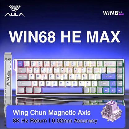 New Aula Win 60/68He Magnetic Switch 8K Keyboard Rapid Trigger Wired Custom Rgb Hot Swap Rt Esports Gamer Mechanical Keyboard