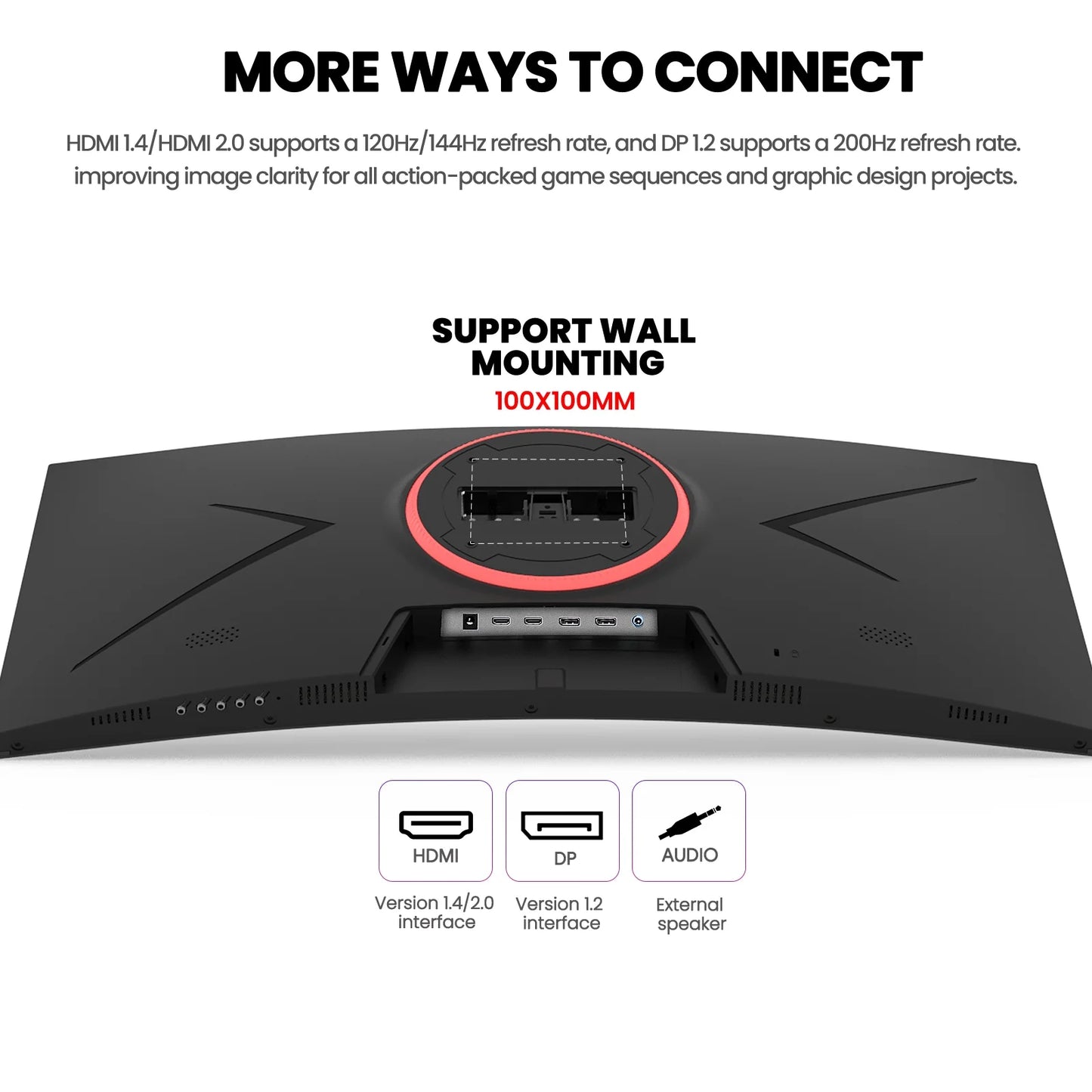 30" Ultrawide Curved Gaming Monitor 200Hz WFHD 2560 *1080P 1500R HDMI/DP Black