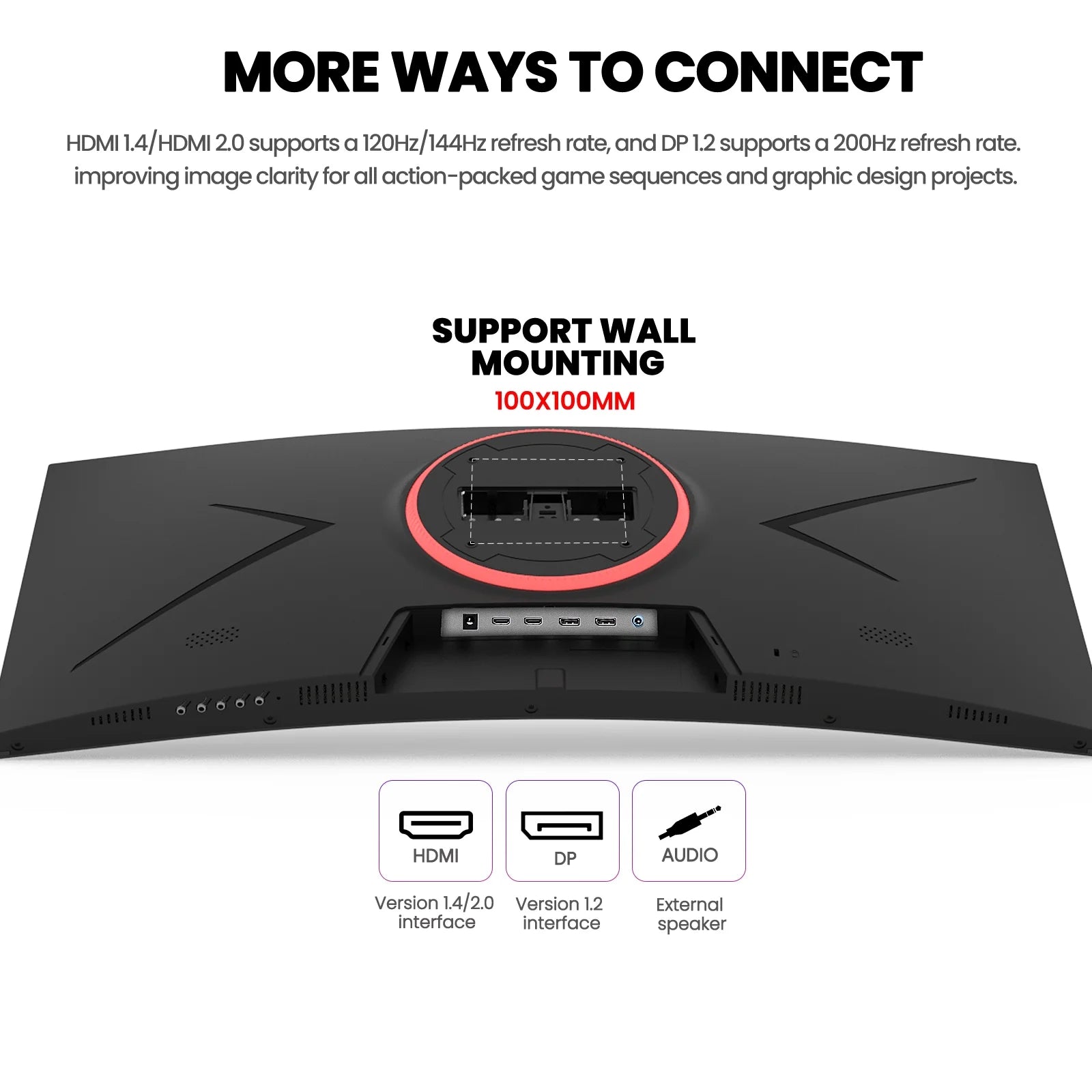 30" Ultrawide Curved Gaming Monitor 200Hz WFHD 2560 *1080P 1500R HDMI/DP Black