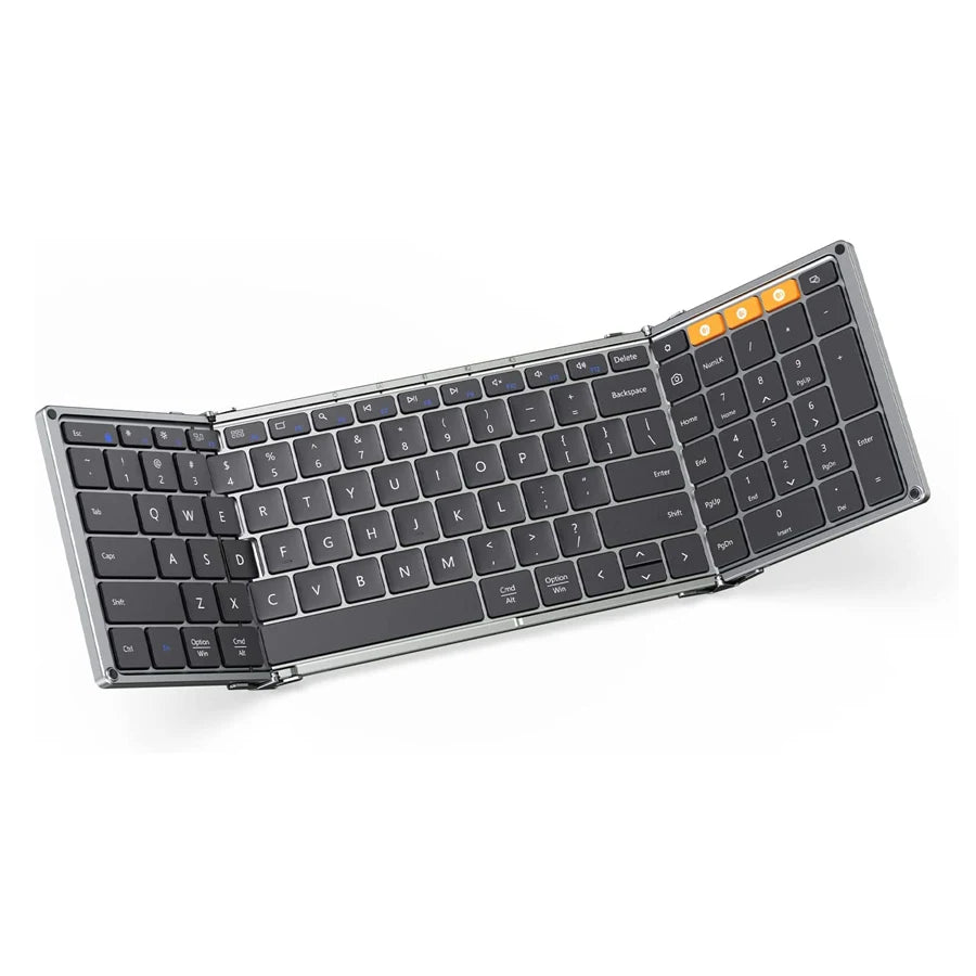 Folding Keyboards with Numeric Keypad Bluetooth Wireless Portable Silm Full-Sizet Foldable Keyboard for Travel Computer PC Ipad