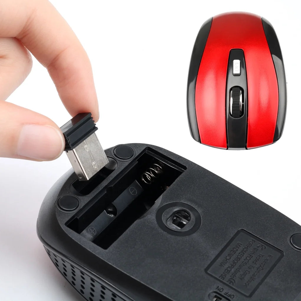 Wireless Gaming Mouse Adjustable DPI 2.4G 6 Buttons Optical Mouse for Laptop Notebook PC