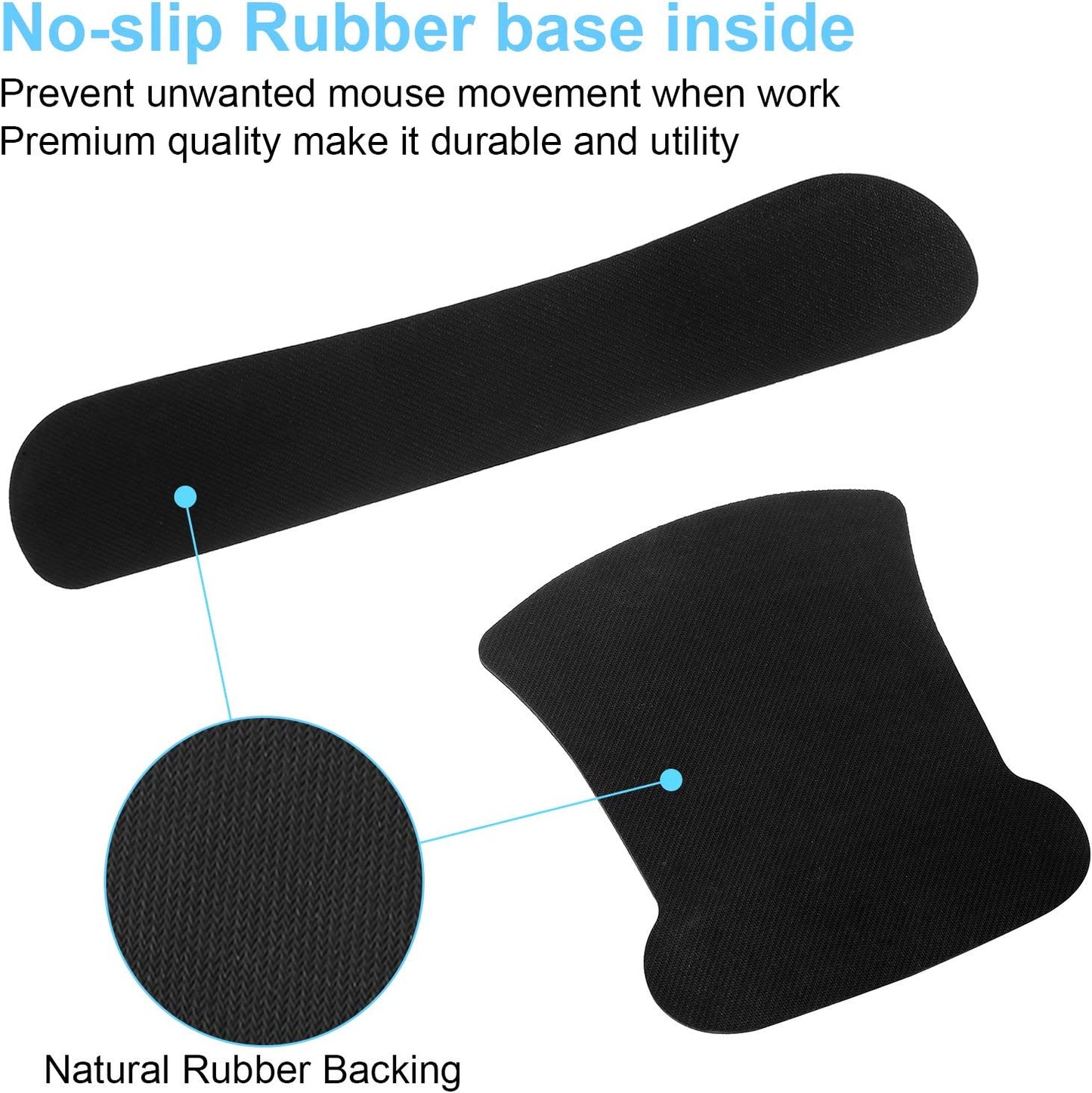 3 in 1 Ergonomic Mouse Pad with Wrist Support and Keyboard Wrist Rest Pad Set with Coaster,  Wrist Pad with Non-Slip Rubber Base & Raised Memory Foam, Easy Typing & Pain Relief, Green Plants