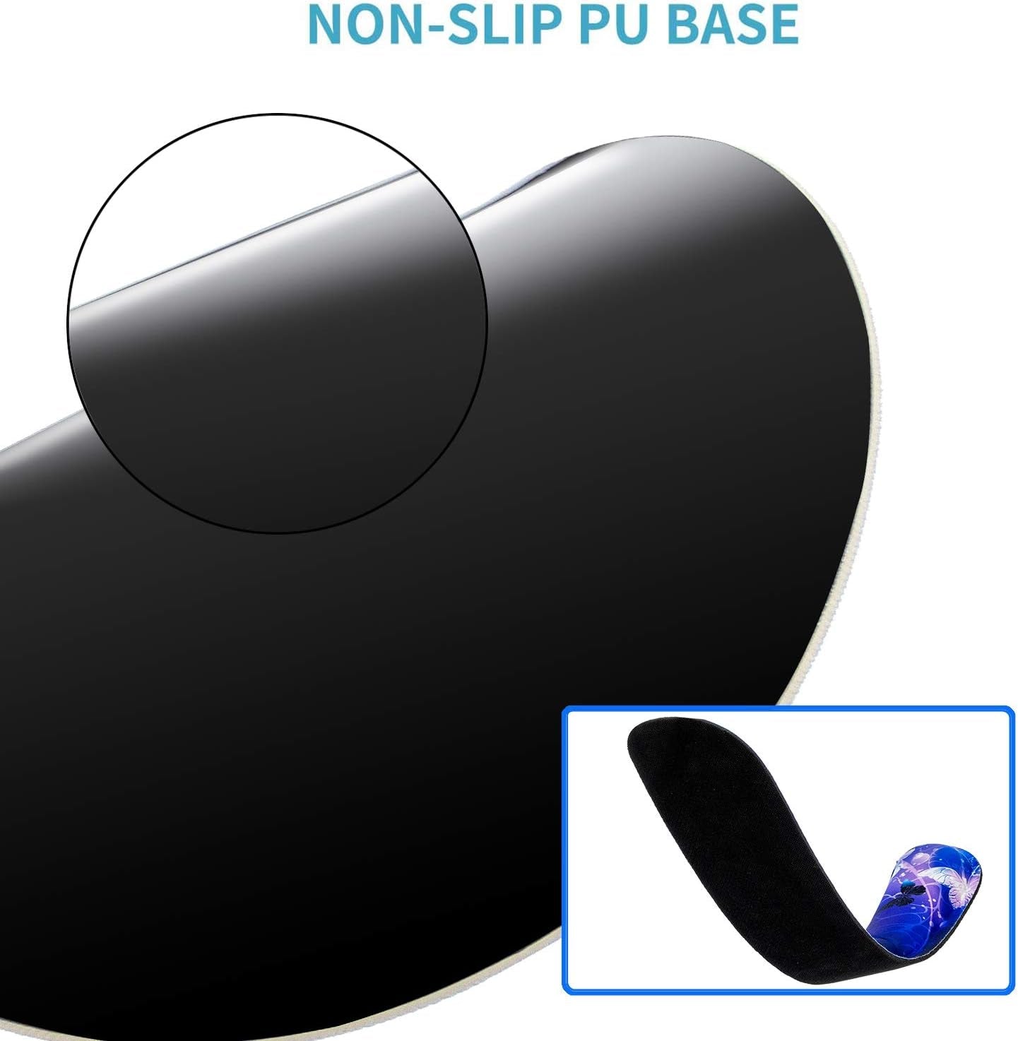 Keyboard Wrist Rest and Mouse Pad with Wrist Support, Memory Foam Set for Gaming and Office, Comfortable & Lightweight for Easy Typing & Pain Relief (White Butterflies)