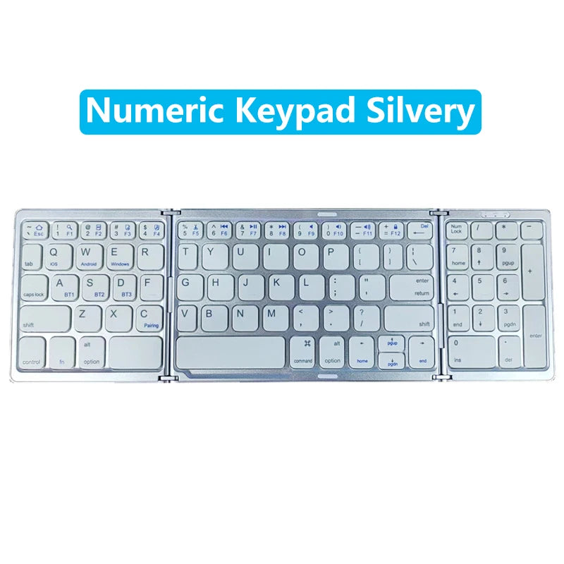 NEW Foldable Wireless Bluetooth Keyboard with Touchpad Rechargeable Portable Keyboards for Smartphone Android IOS Mac Windows