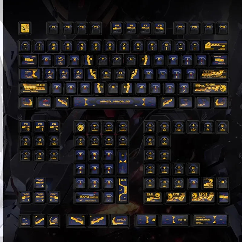 Banshee Custom Resin RGB PBT Translucent Five-Sided Heat Sublimation Keycaps Anime 141Keys OEM Mechanical Keyboards