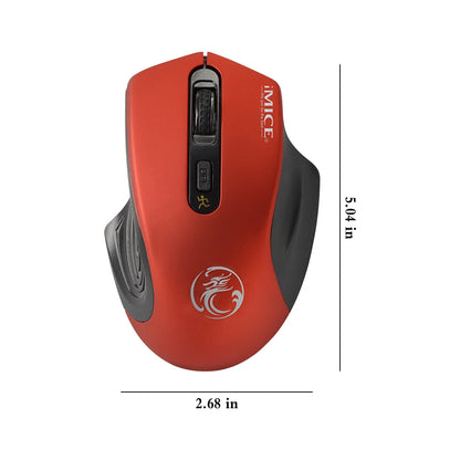 Wireless Mouse for Laptop Wireless Mouse 2.4G Noiseless Mouse with USB Receiver Portable Computer Mice for PC Tablet Laptop with Windows System Red