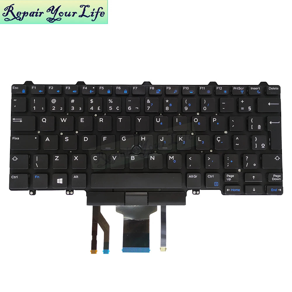 UK/GB PT-BR Brazil Backlit Keyboard for Dell Latitude 3340 E5450 E7480 E7470 E7450 0W24RK 08NC1K Notebook PC Keyboards Backlight