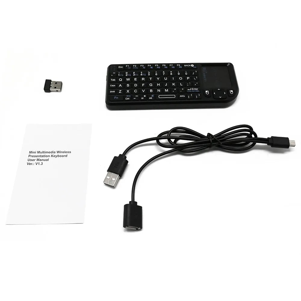 X1 2.4Ghz Mini Wireless Keyboard English/Es/Fr Keyboards with Touchpad for Android TV Box/Pc/Laptop
