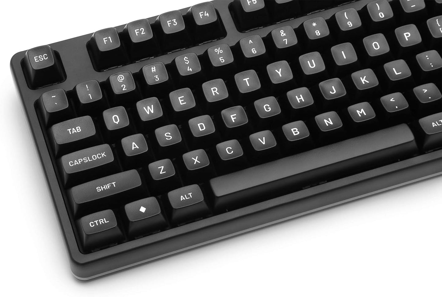 MT3 White-On-Black Keycap Set, ABS Hi-Profile Keycaps, Doubleshot Legends, MX Style Covers Fullsize, Tenkeyless, Winkeyless, 60%, 65%, and 75% (Base Kit)