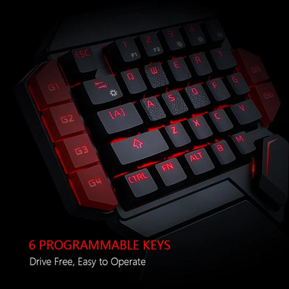 USB Keyboard One-Handed Wired 35 Keys Luminous Gaming Keyboards for Tablet Colorful Ergonomics Gamer Keypad Hand Rest