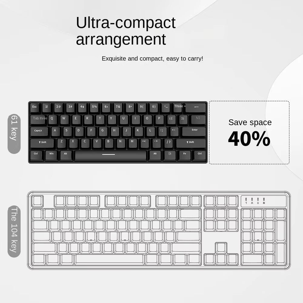 Gaming Keyboard White Mechanical Game USB Keyboards 60% Mini Teclado Spanish Keyborad Teclado Pc Key Board Laptop Computer