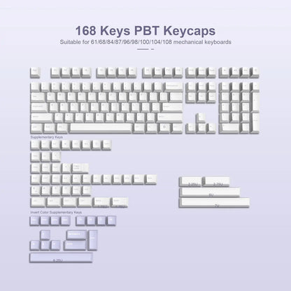 168 Keys Double Shot PBT Keycap Custom WOB Keycap Cherry Profile Keyboard Keycaps for Cherry Gateron MX Switches Gaming Keyboard