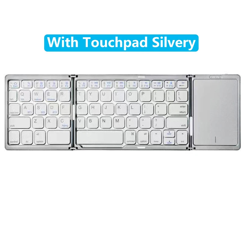 NEW Foldable Wireless Bluetooth Keyboard with Touchpad Rechargeable Portable Keyboards for Smartphone Android IOS Mac Windows