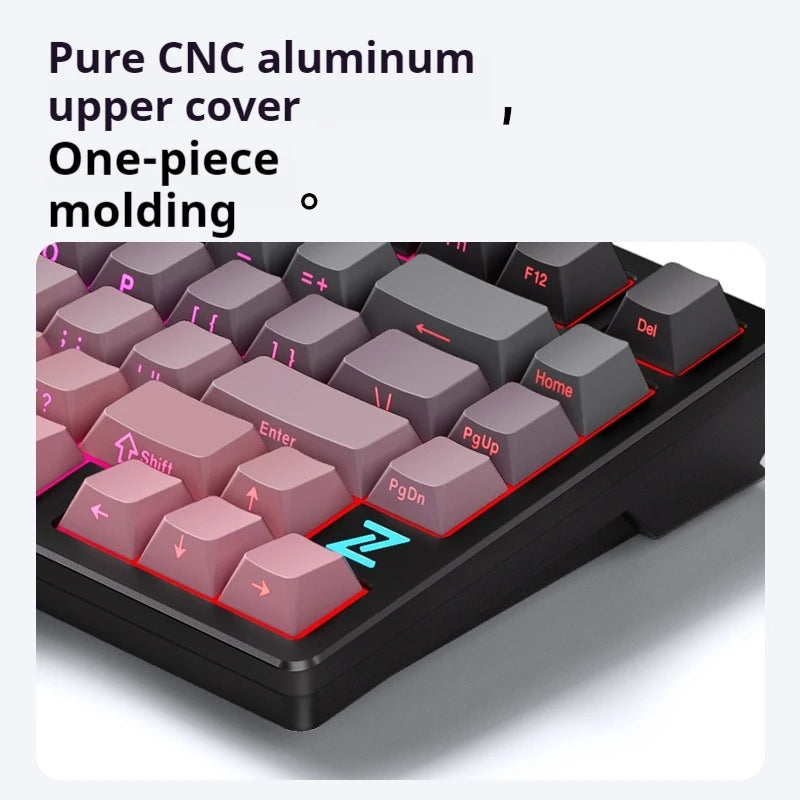 Mchose Z75S Mechanical Keyboard Wireless Tri-Mode Hot Swap Gasket Aluminum Alloy RGB PBT PC Esports Laptop Gaming Keyboards