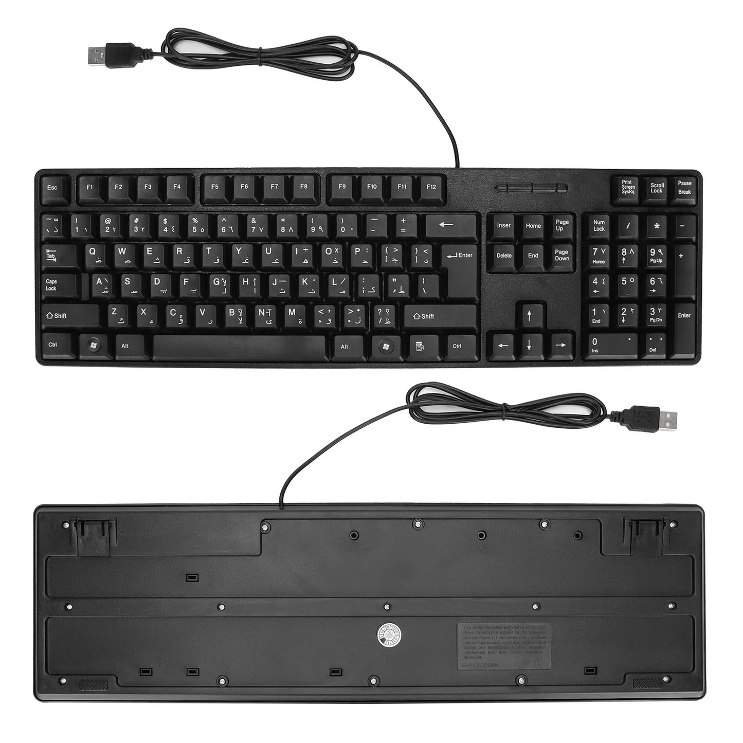 Computer Keyboards Ergonomic Design Durable USB Wired Arabic English Mechanical Keyboard for PC Laptops