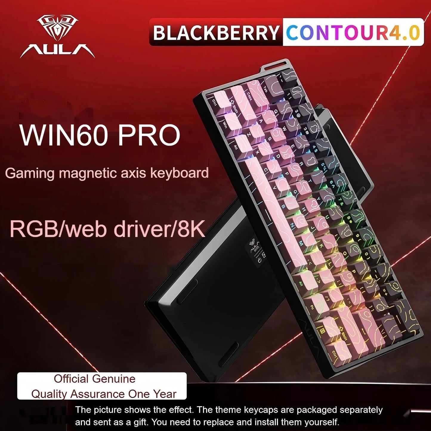 New Aula Win 60/68He Magnetic Switch 8K Keyboard Rapid Trigger Wired Custom Rgb Hot Swap Rt Esports Gamer Mechanical Keyboard