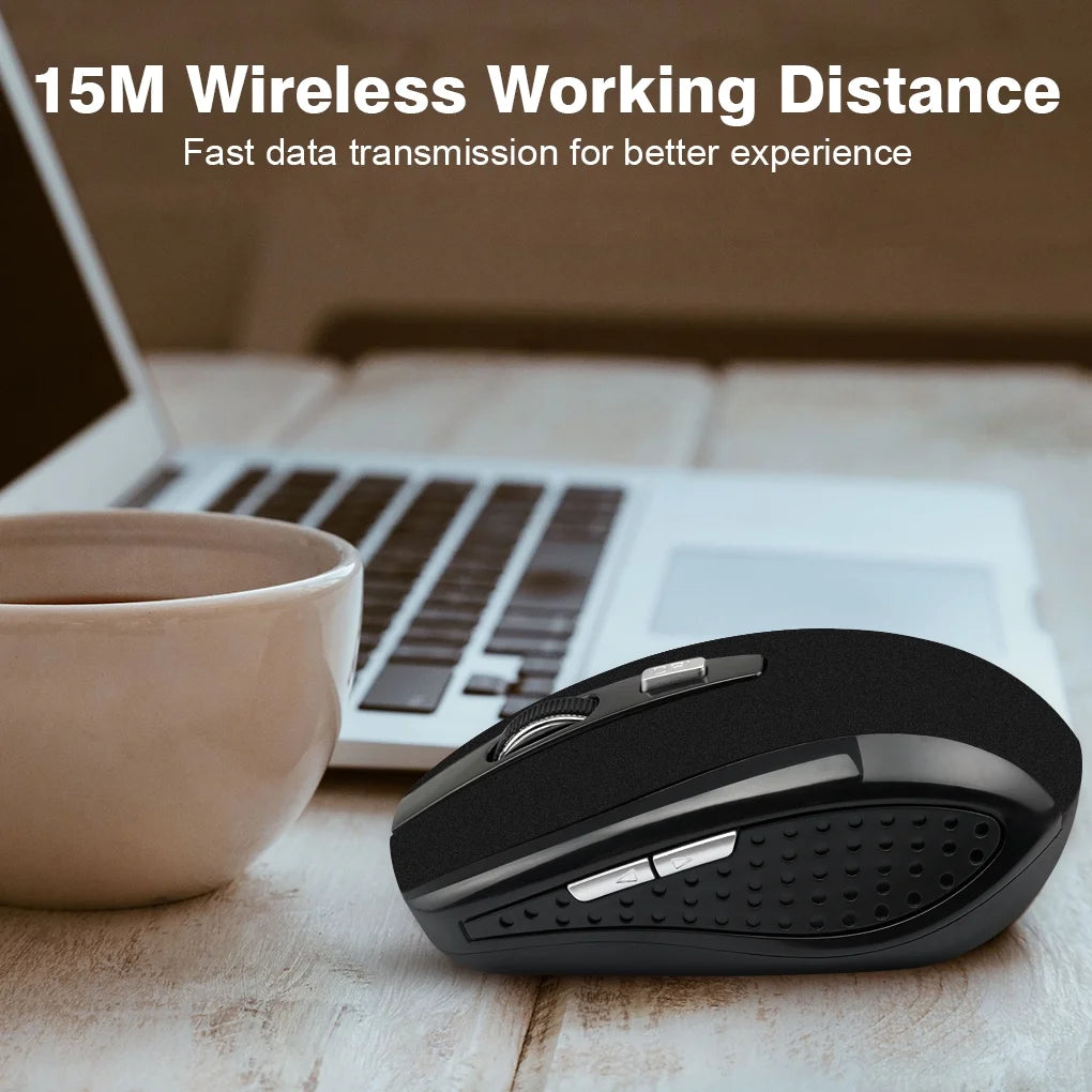 Wireless Gaming Mouse Adjustable DPI 2.4G 6 Buttons Optical Mouse for Laptop Notebook PC