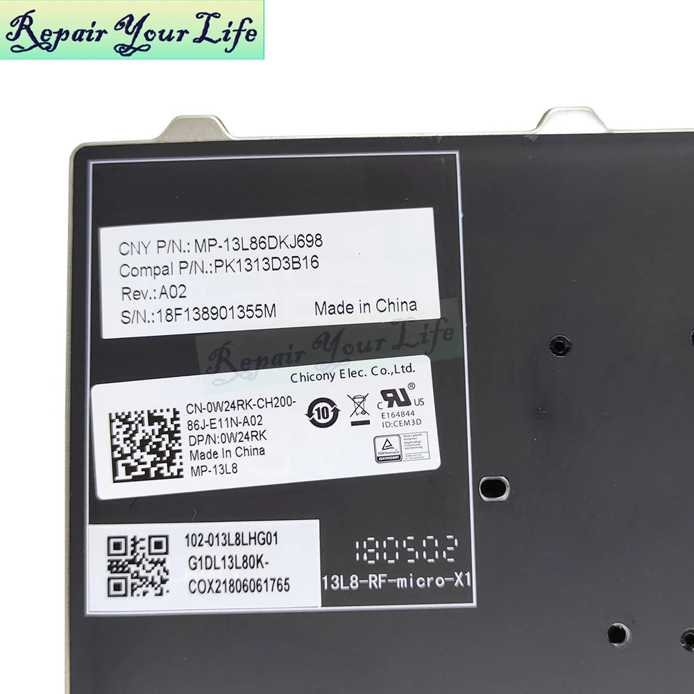 UK/GB PT-BR Brazil Backlit Keyboard for Dell Latitude 3340 E5450 E7480 E7470 E7450 0W24RK 08NC1K Notebook PC Keyboards Backlight