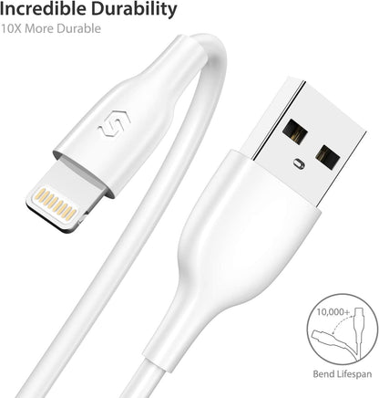 Iphone Charger Lightning Cable - 3.3Ft [Apple Mfi Certified] Fast Charging & Syncing Apple Charger Cord for Iphone 11 XS Max XR X 8 plus 7 plus 6S 6 plus Se 5, Ipad Ipod - White