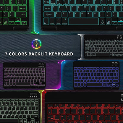 Wireless Keyboard RGB Bluetooth Keyboard Wireless Russian Keyboards Rechargeable Multi Backlit for IOS Android Windows for Ipad