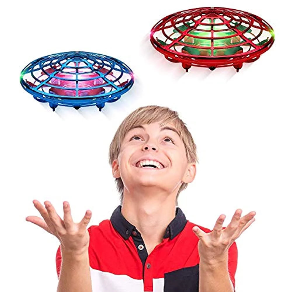 Scoot Duo Aerial 5 Sensor Mini Drones, Hand Operated UFO with Multi-Color LED Lights, STEM Drone Toy for Boys and Girls