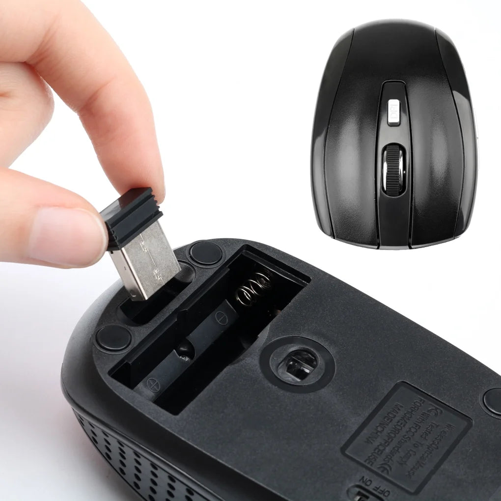 Wireless Gaming Mouse Adjustable DPI 2.4G 6 Buttons Optical Mouse for Laptop Notebook PC