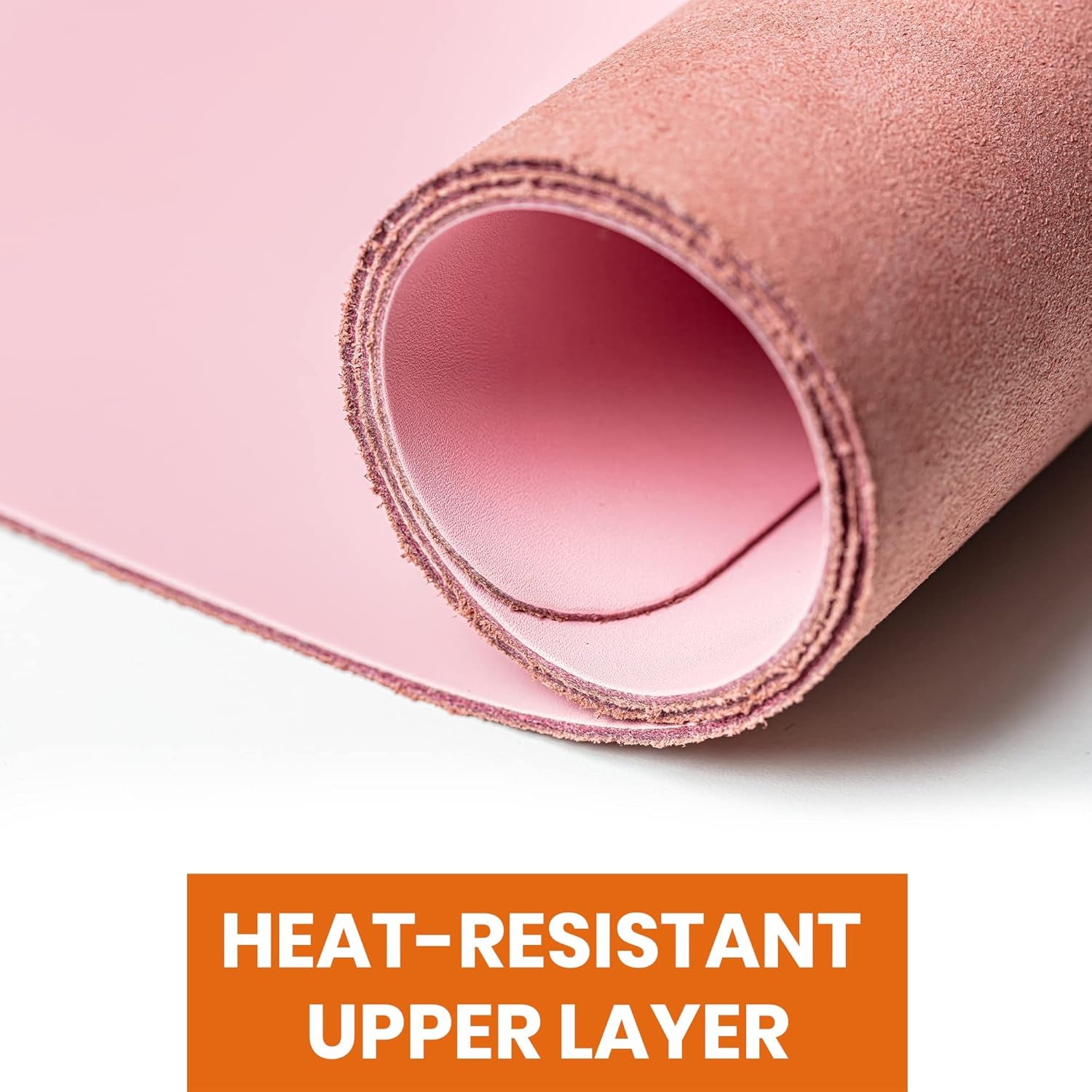 Pink Leather Mouse Pad (Genuine Leather), 9 X 9 Inch | Mouse Pads for Wireless Mouse | Cute Mouse Pad | Thick Mouse Pad | Leather Mouse Pad | Mouse Pad Pink