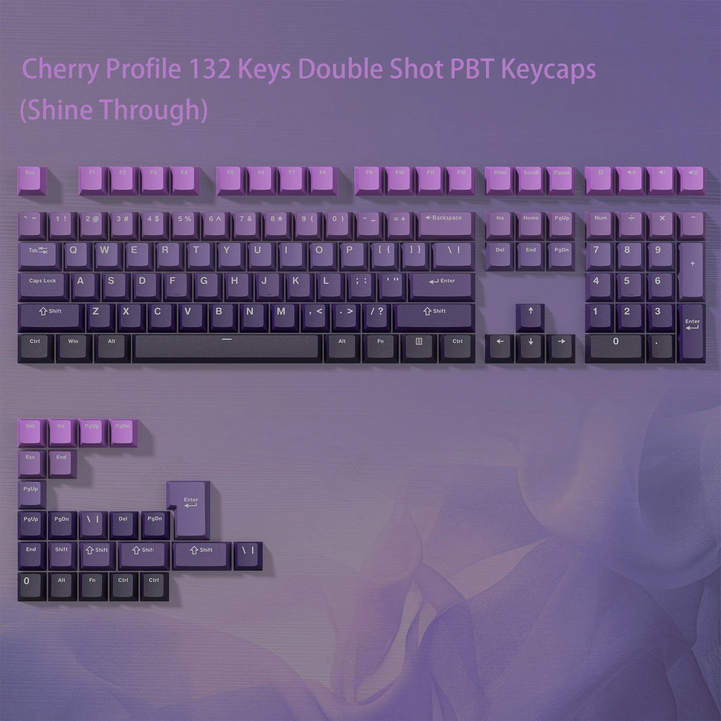 168 Keys Double Shot PBT Keycap Custom WOB Keycap Cherry Profile Keyboard Keycaps for Cherry Gateron MX Switches Gaming Keyboard