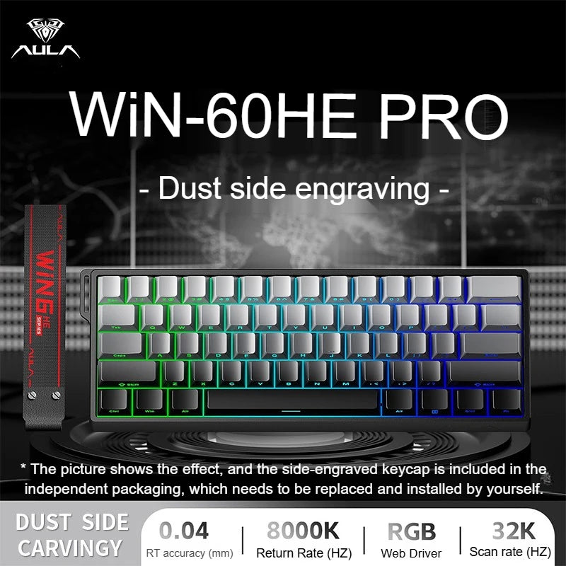 New Aula Win 60/68He Magnetic Switch 8K Keyboard Rapid Trigger Wired Custom Rgb Hot Swap Rt Esports Gamer Mechanical Keyboard