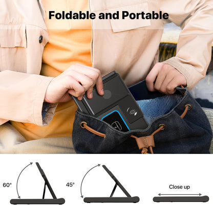 Wireless Charging Station, 3 in 1 Foldable Wireless Charger Stand for Iphone 15/14/13/12/11 Series/Xr/X/Xs/8, Airpods 3/2/Pro, Apple Watch(Black)