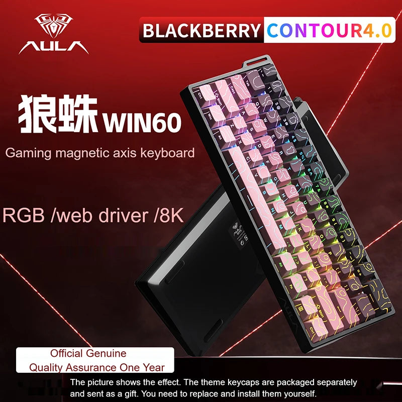 New Aula Win 60/68He Magnetic Switch 8K Keyboard Rapid Trigger Wired Custom Rgb Hot Swap Rt Esports Gamer Mechanical Keyboard